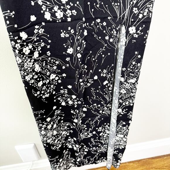 Reformation Womens Harlowe Maxi Dress Floral-Print Crepe V-Neck Black Size 10 - Picture 6 of 9